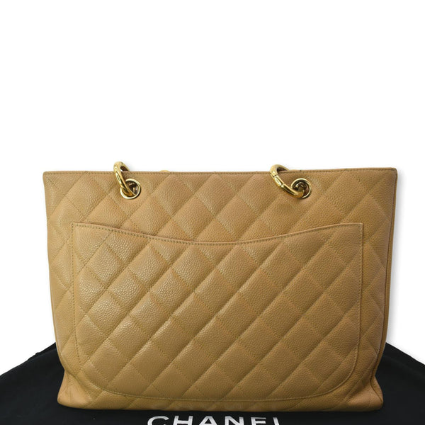 CHANEL Grand Shopping GST Caviar Leather Tote Bag Beige