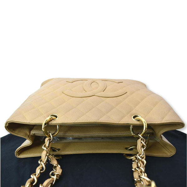 CHANEL Grand Shopping GST Caviar Leather Tote Bag Beige