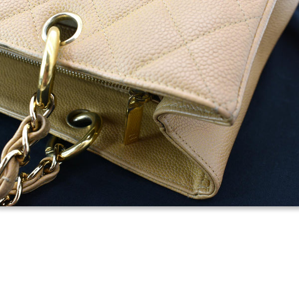 CHANEL Grand Shopping GST Caviar Leather Tote Bag Beige