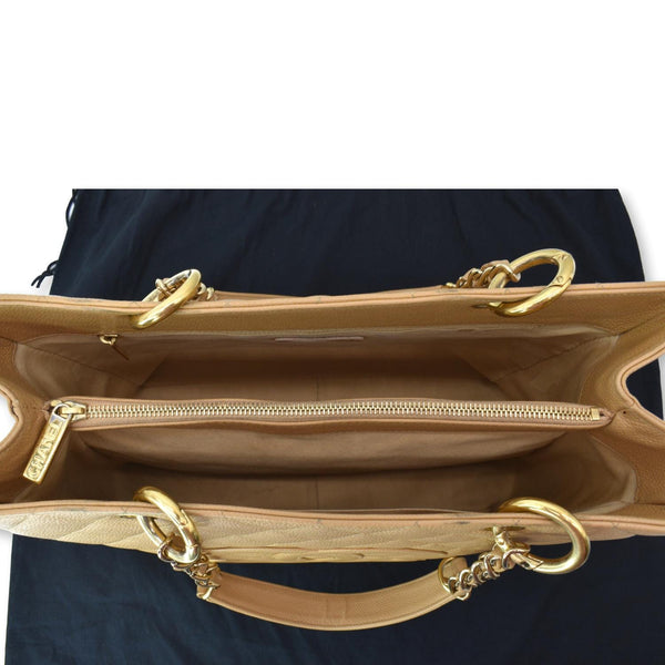 CHANEL Grand Shopping GST Caviar Leather Tote Bag Beige