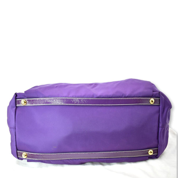 PRADA Vernice Trimmed Tessuto Nylon Tote Bag Purple