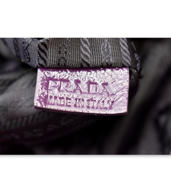 PRADA Vernice Trimmed Tessuto Nylon Tote Bag Purple
