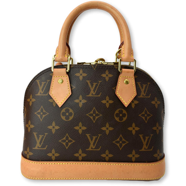 LOUIS VUITTON Alma BB Monogram Canvas Satchel Crossbody Bag Brown