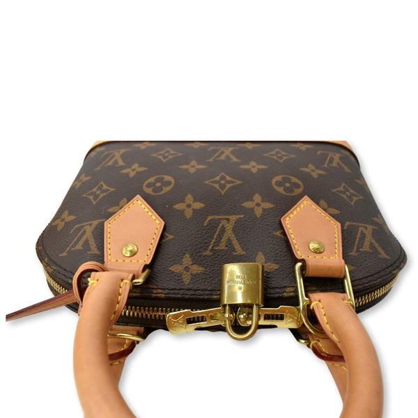 LOUIS VUITTON Alma BB Monogram Canvas Satchel Crossbody Bag Brown