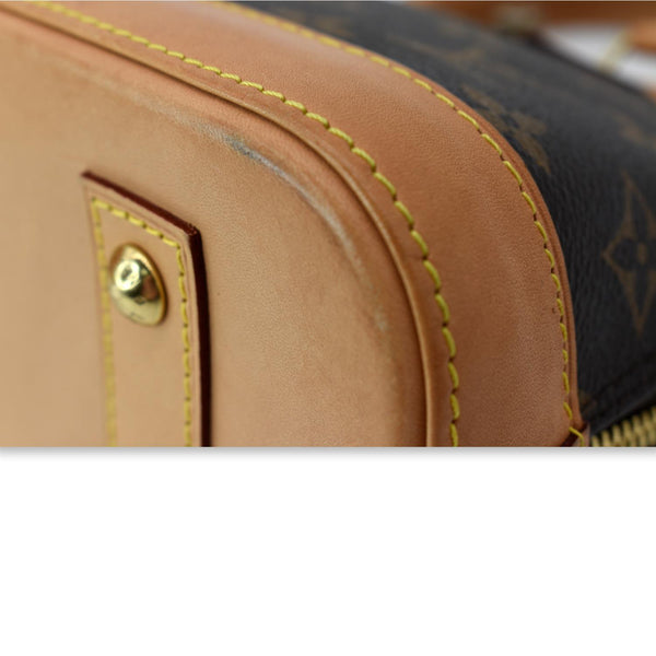 LOUIS VUITTON Alma BB Monogram Canvas Satchel Crossbody Bag Brown