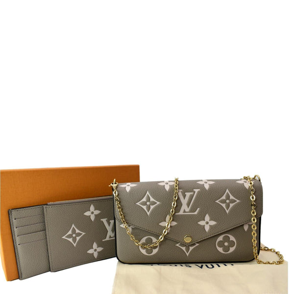 LOUIS VUITTON Felicie Pochette Monogram Empreinte Crossbody Bag Bicolor