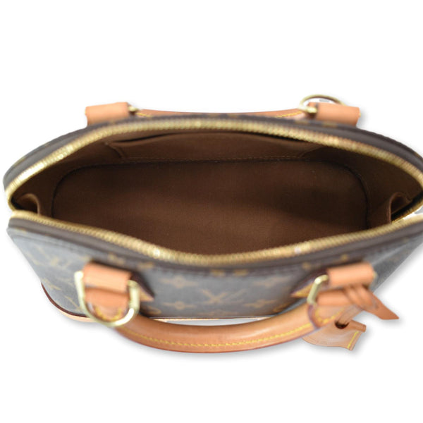 LOUIS VUITTON Alma BB Monogram Canvas Satchel Crossbody Bag Brown