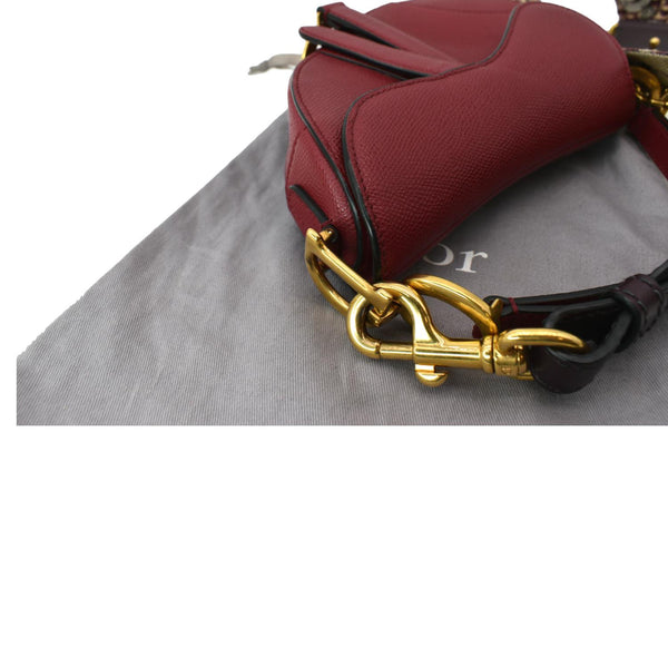 CHRISTIAN DIOR Saddle Oblique Jacquard Shoulder Bag Red