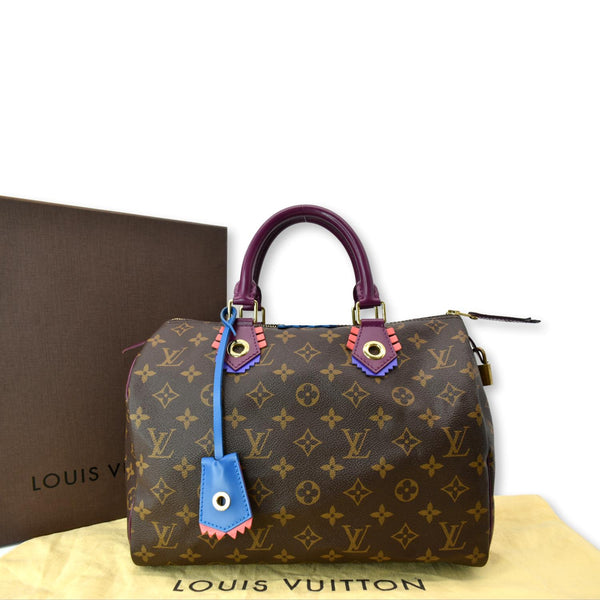 LOUIS VUITTON Totem Speedy 30 Monogram Canvas Satchel Bag Brown