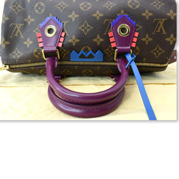 LOUIS VUITTON Totem Speedy 30 Monogram Canvas Satchel Bag Brown
