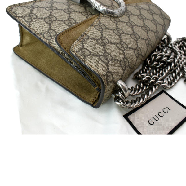 GUCCI Dionysus Mini GG Supreme Canvas Crossbody Bag Beige 421970