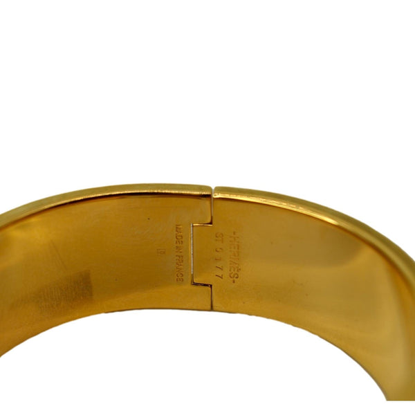 HERMES H Clic Clac Enamel Bracelet Bangle Green/Gold