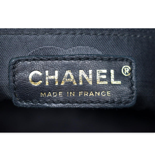 CHANEL CC Calfskin Leather Ring Chain Satchel Bag Black