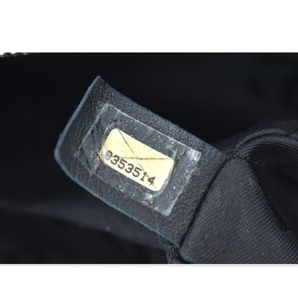 CHANEL CC Calfskin Leather Ring Chain Satchel Bag Black