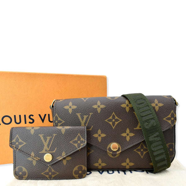 LOUIS VUITTON Felicie Strap & Go Pochette Monogram Canvas Shoulder Bag Brown