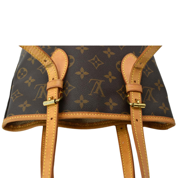 LOUIS VUITTON Petit Bucket Monogram Canvas Shoulder Bag Brown