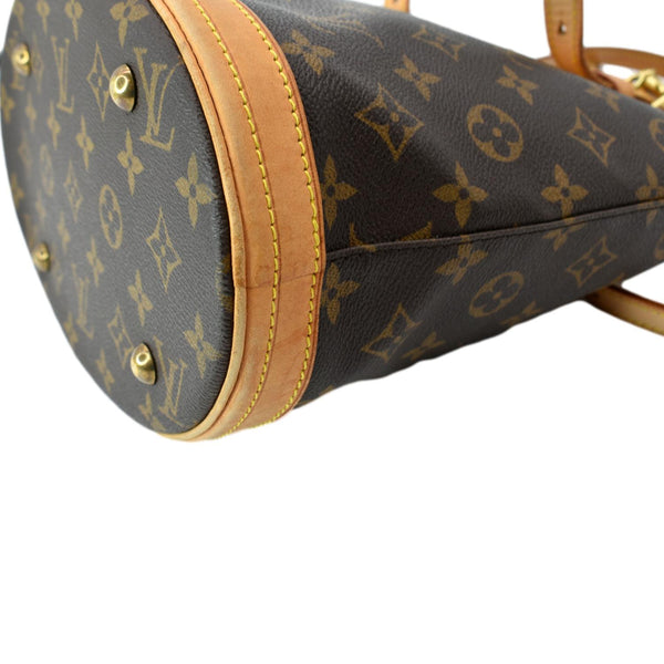 LOUIS VUITTON Petit Bucket Monogram Canvas Shoulder Bag Brown