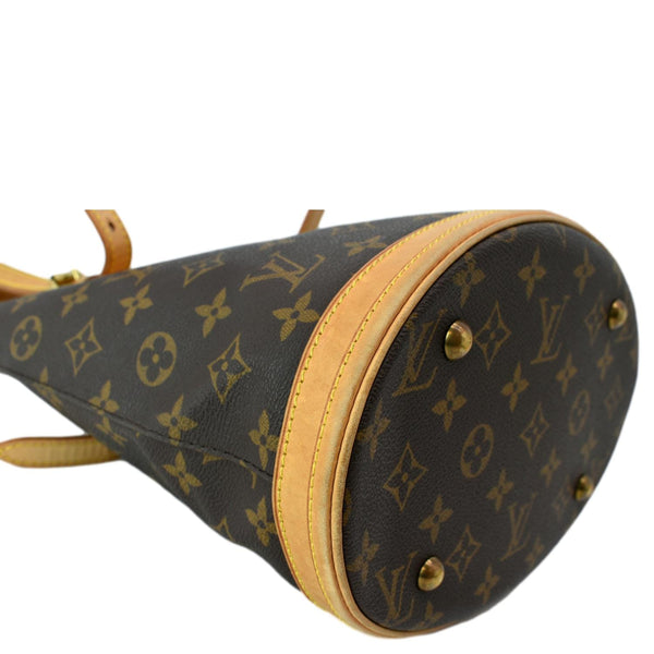 LOUIS VUITTON Petit Bucket Monogram Canvas Shoulder Bag Brown