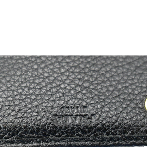 PRADA Continental Flap Leather Long Wallet Black