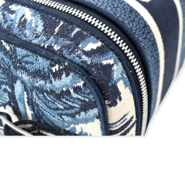 CHRISTIAN DIOR DiorTravel Oblique Embroidery Vanity Case Blue