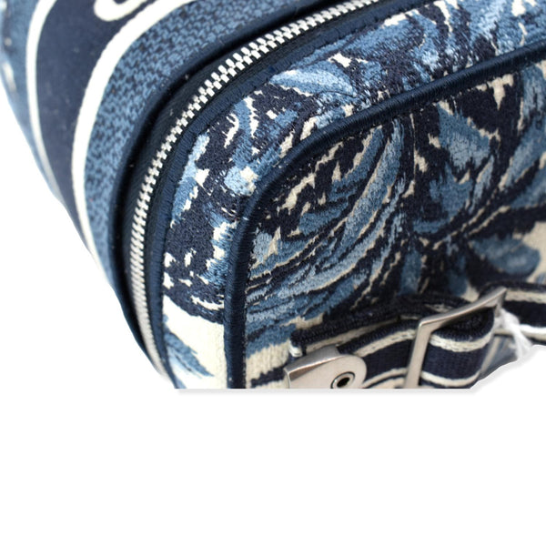 CHRISTIAN DIOR DiorTravel Oblique Embroidery Vanity Case Blue