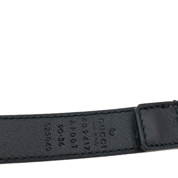 GUCCI Double G Buckle Leather Belt Black 409417