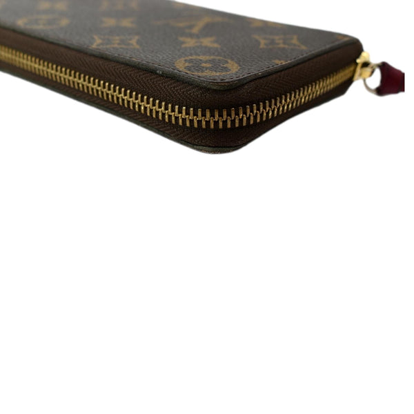 LOUIS VUITTON Clemence Monogram Canvas Zippy Wallet Brown
