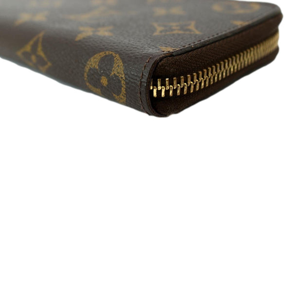 LOUIS VUITTON Clemence Monogram Canvas Zippy Wallet Brown
