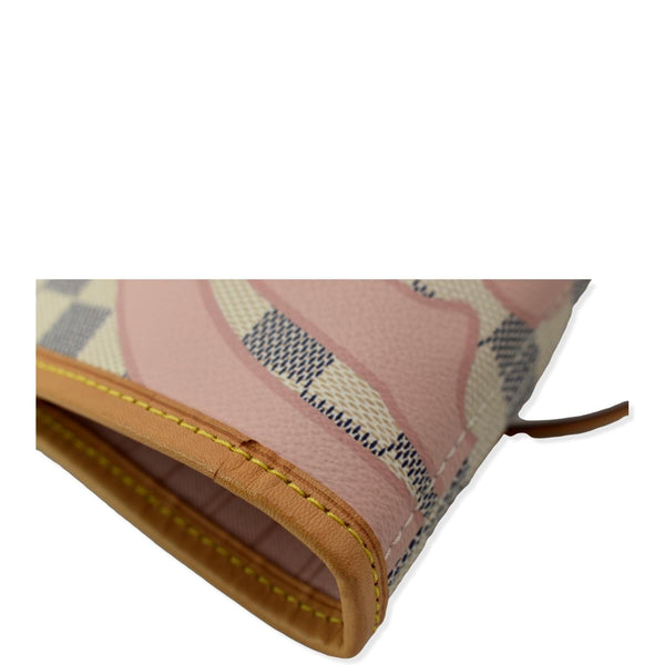 LOUIS VUITTON Neverfull MM Tahitienne Damier Azur Shoulder Bag Pink