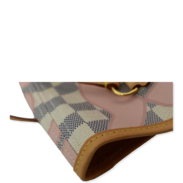 LOUIS VUITTON Neverfull MM Tahitienne Damier Azur Shoulder Bag Pink