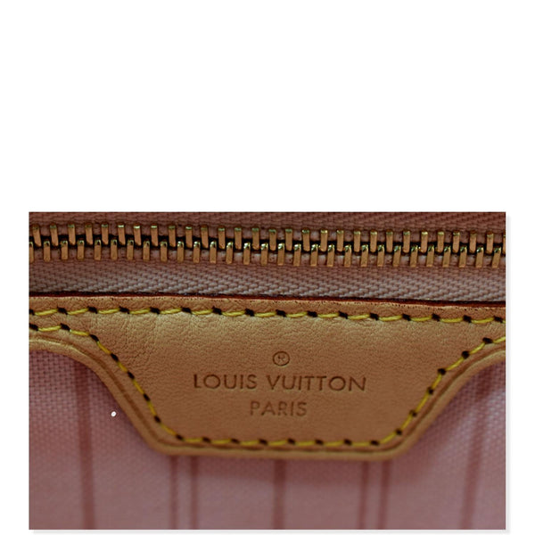 LOUIS VUITTON Neverfull MM Tahitienne Damier Azur Shoulder Bag Pink