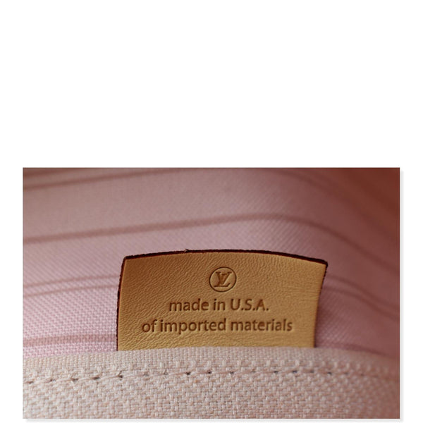 LOUIS VUITTON Neverfull MM Tahitienne Damier Azur Shoulder Bag Pink