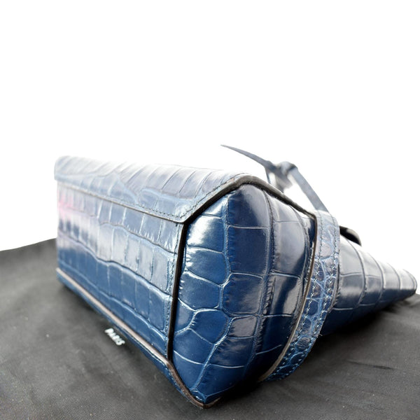 CELINE Nano Belt Embossed Leather Shoulder Bag Blue