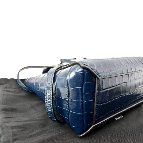 CELINE Nano Belt Embossed Leather Shoulder Bag Blue