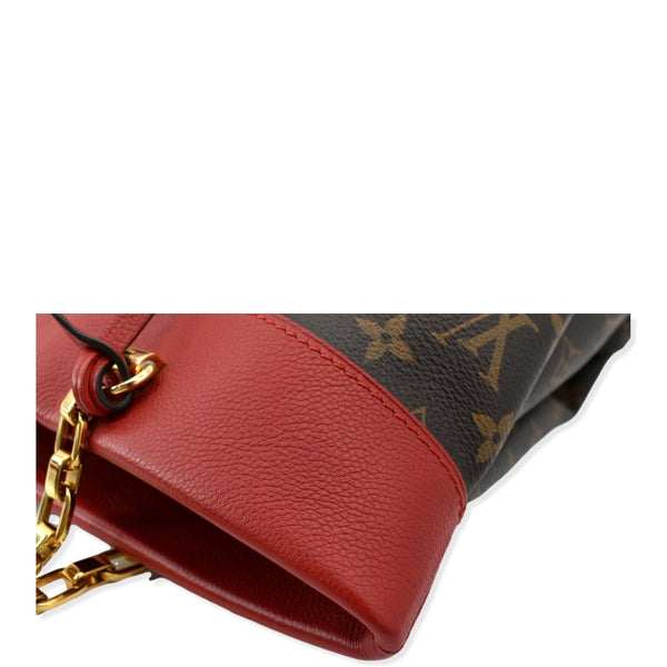 LOUIS VUITTON Pallas Chain Monogram Canvas Shopper Tote Bag Brown