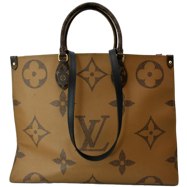 LOUIS VUITTON Onthego GM Giant Monogram Canvas Tote Shoulder Bag Brown