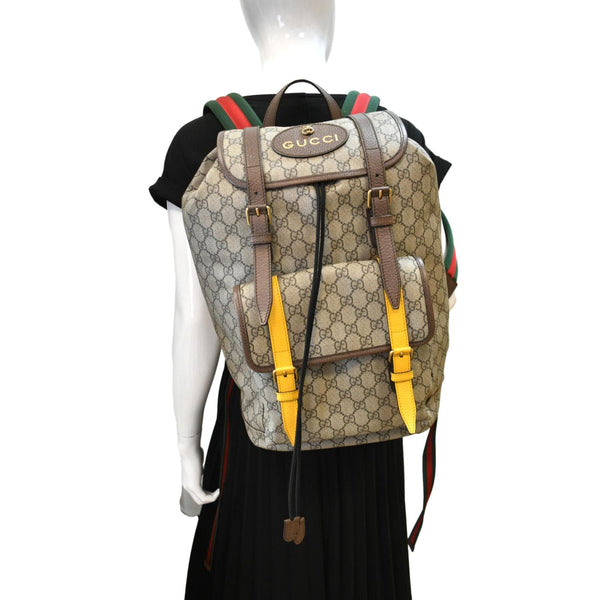 GUCCI Soft GG Supreme Canvas Backpack Bag Beige 473869