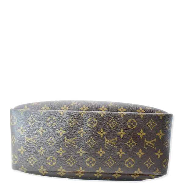 LOUIS VUITTON Deauville Boston Monogram Canvas Satchel Bag Brown