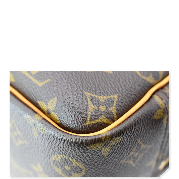 LOUIS VUITTON Deauville Boston Monogram Canvas Satchel Bag Brown