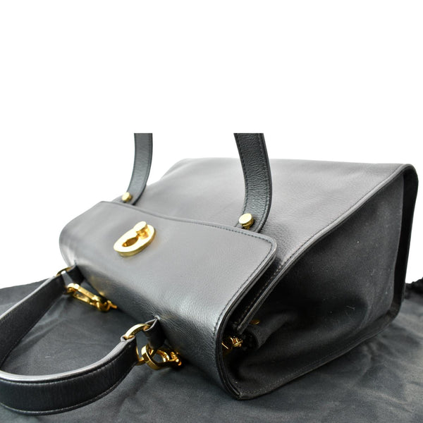 YVES SAINT LAURENT Muse Two Medium Calfskin Satchel Shoulder Bag Black