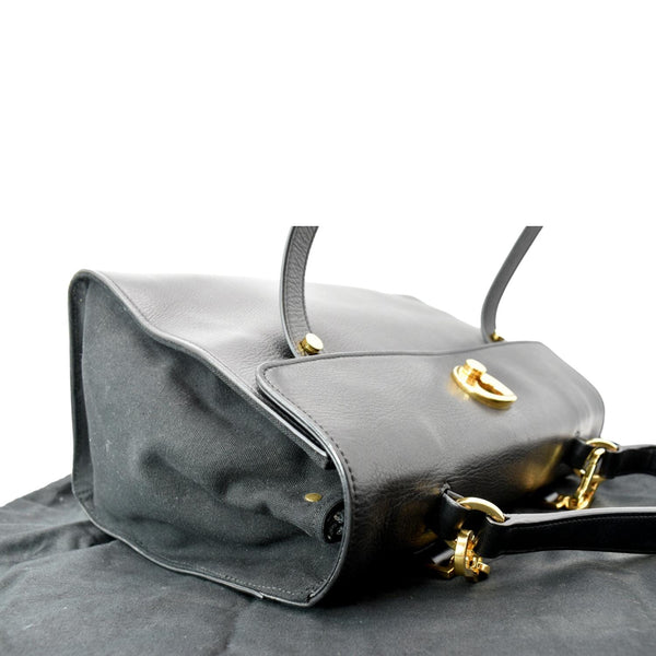 YVES SAINT LAURENT Muse Two Medium Calfskin Satchel Shoulder Bag Black