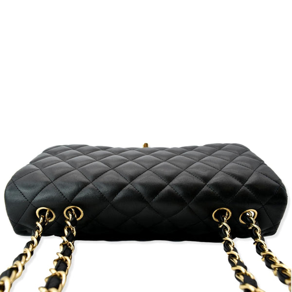 CHANEL Classic Jumbo Flap Lambskin Leather Shoulder Bag Black