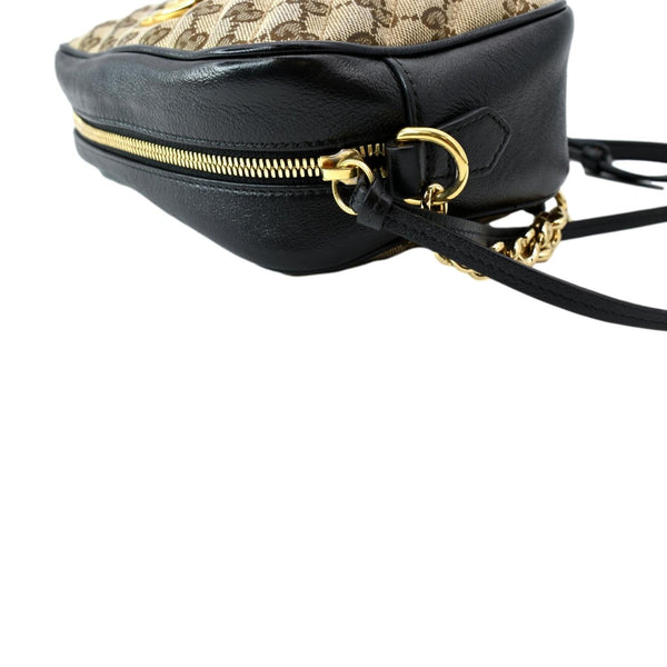 GUCCI GG Marmont Small Matelasse Canvas Leather Crossbody Bag Beige 447632