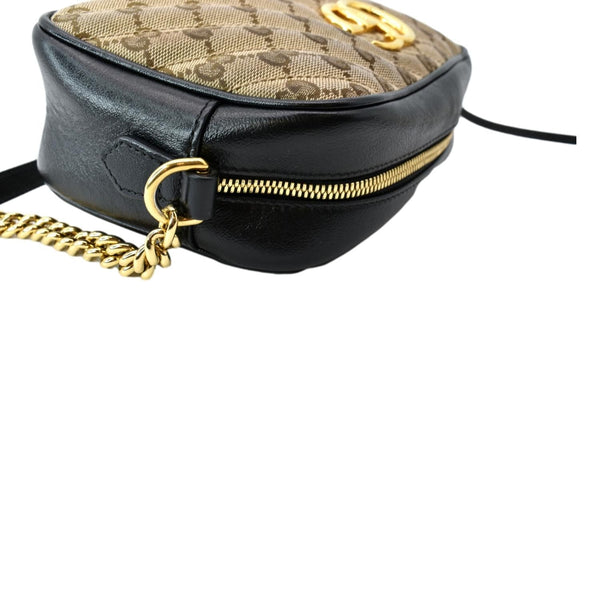 GUCCI GG Marmont Small Matelasse Canvas Leather Crossbody Bag Beige 447632