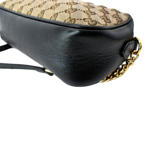 GUCCI GG Marmont Small Matelasse Canvas Leather Crossbody Bag Beige 447632