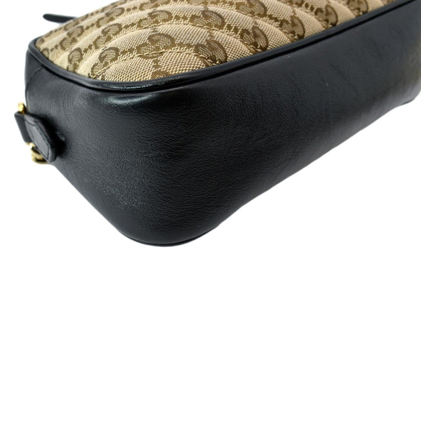 GUCCI GG Marmont Small Matelasse Canvas Leather Crossbody Bag Beige 447632
