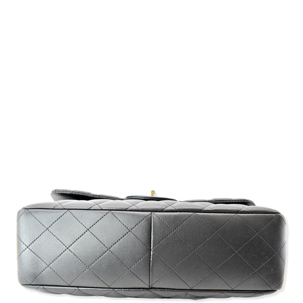 CHANEL Classic Jumbo Flap Lambskin Leather Shoulder Bag Black