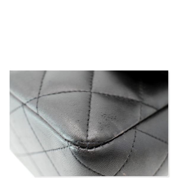 CHANEL Classic Jumbo Flap Lambskin Leather Shoulder Bag Black