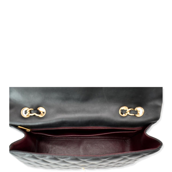 CHANEL Classic Jumbo Flap Lambskin Leather Shoulder Bag Black