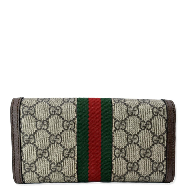 GUCCI Ophidia GG Continental Supreme Canvas Wallet Beige 523153